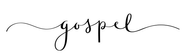 GOSPEL black vector brush calligraphy banner with swashes